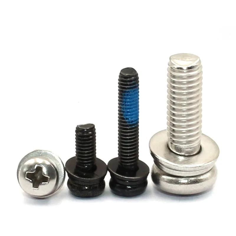 10Pcs Phillips Pan Head Three Combination Screw M1.6 M2 M3 M4 Cross Round Head With Washer Screws Bolts Black Zinc/Nickel Plated
10Pcs Phillips Pan Head Three Combination Screw M1.6 M2 M3 M4 Cross Round Head With Washer Screws Bolts Black Zinc/Nickel Plated