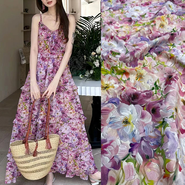 3m High End Silk Fabric Stretch Crepe de Chine 93% Mulberry Silk and 7% Spandex oil painting style floral printing
3m High End Silk Fabric Stretch Crepe de Chine 93% Mulberry Silk and 7% Spandex oil painting style floral printing