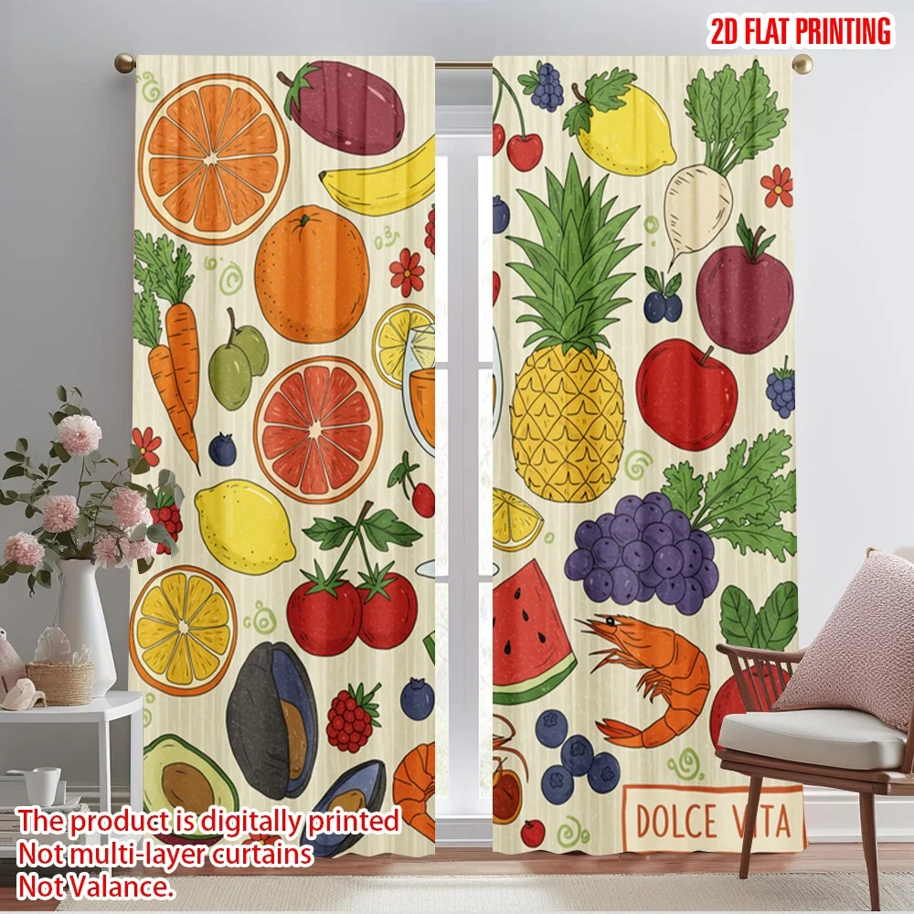 2pcs 2D flat printing Window Drapes Vibrant Fruit Fiesta 100% Polyester Without Electricity Seasonal Party & Holiday Decor
2pcs 2D flat printing Window Drapes Vibrant Fruit Fiesta 100% Polyester Without Electricity Seasonal Party & Holiday Decor