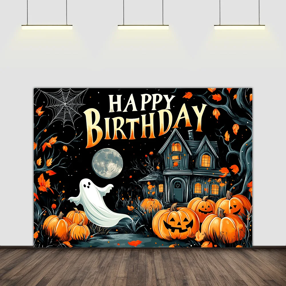 Halloween birthday background party birthday theme October festival castle pumpkin children gift photography backdrop
Halloween birthday background party birthday theme October festival castle pumpkin children gift photography backdrop