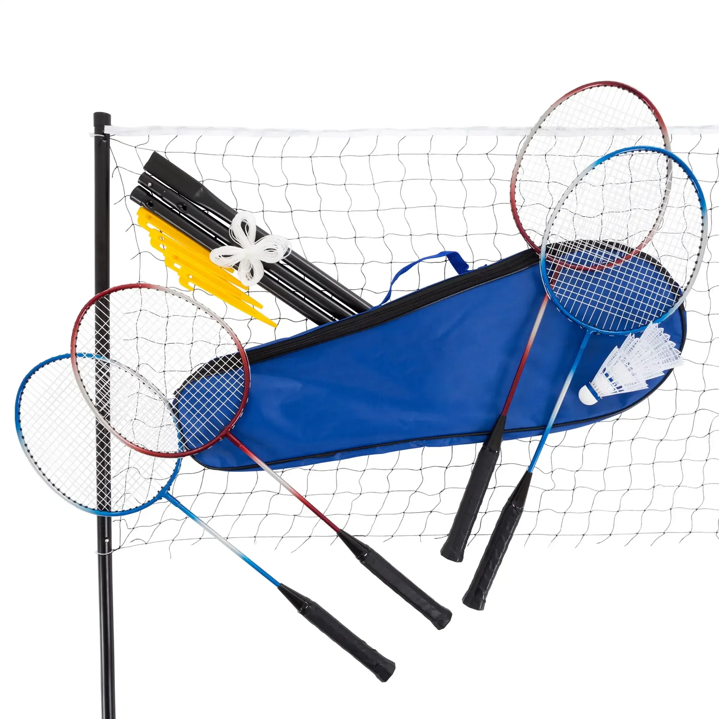 Badminton Set - Backyard Games Include 4 Badminton Rackets, 3 Birdies, Regulation-Size Net with Pole Stakes and Carry Bag
Badminton Set - Backyard Games Include 4 Badminton Rackets, 3 Birdies, Regulation-Size Net with Pole Stakes and Carry Bag