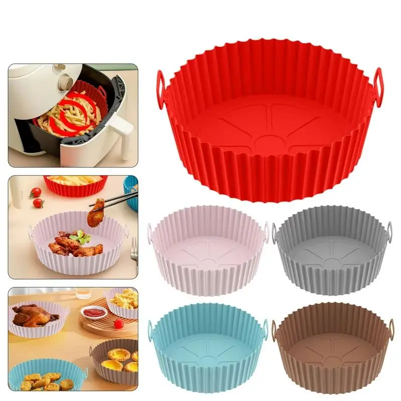 Round Reusable Airfryer Pan Liner Accessories Silicone Air Fryers Oven Baking Tray Pizza Fried Chicken Airfryer Silicone Basket
Round Reusable Airfryer Pan Liner Accessories Silicone Air Fryers Oven Baking Tray Pizza Fried Chicken Airfryer Silicone Basket