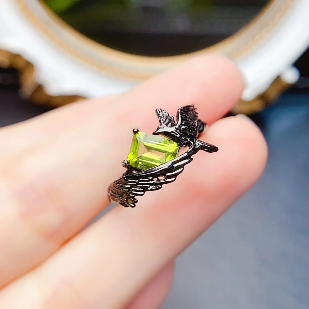 FS Fashion Real S925 Sterling Silver 5*7mm Natural Olivine Ring Fine Sylus Crow Cosplay Ring Jewelry Unisex Punk MeiBaPJ
FS Fashion Real S925 Sterling Silver 5*7mm Natural Olivine Ring Fine Sylus Crow Cosplay Ring Jewelry Unisex Punk MeiBaPJ
