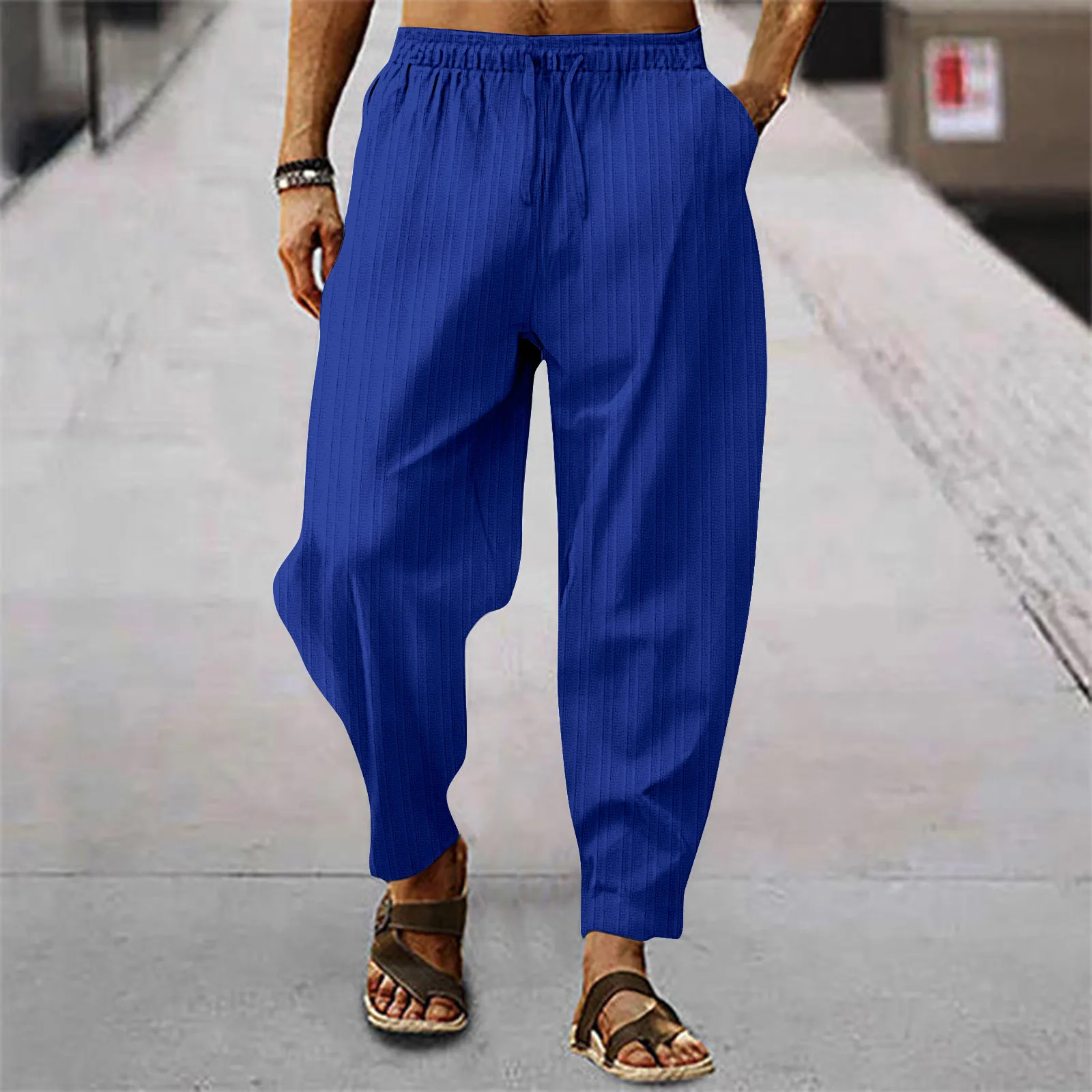 2025 Men's Cotton Linen Trousers Street Hip hop Male breathable stripe loose casual sports calf Summer new style trousers
2025 Men's Cotton Linen Trousers Street Hip hop Male breathable stripe loose casual sports calf Summer new style trousers