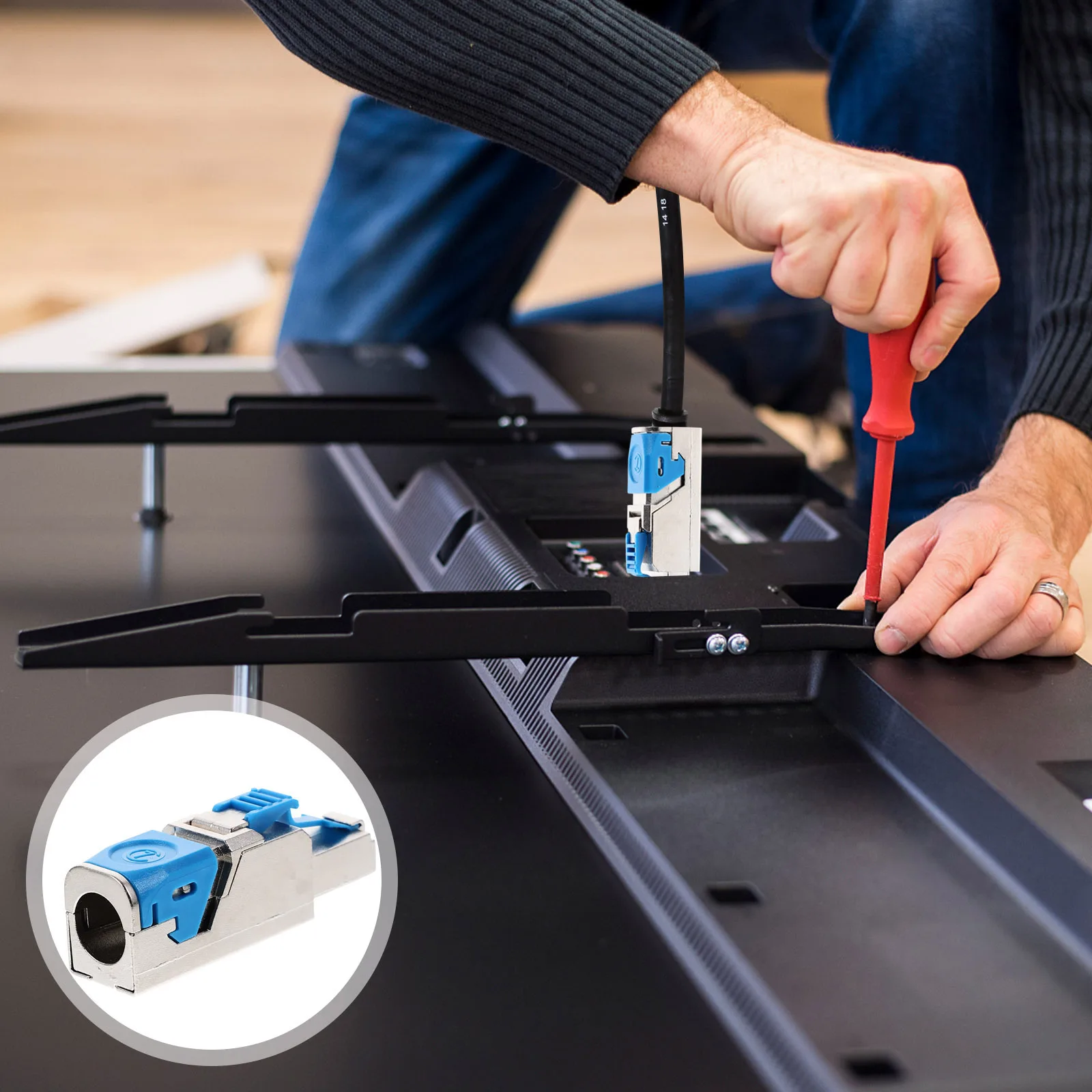 Free Press Modular Shielded Ethernet Connector Cat7 Plugs Blue End Fast Wiring Tool Free Network Crimp Jack 8P8C
Free Press Modular Shielded Ethernet Connector Cat7 Plugs Blue End Fast Wiring Tool Free Network Crimp Jack 8P8C