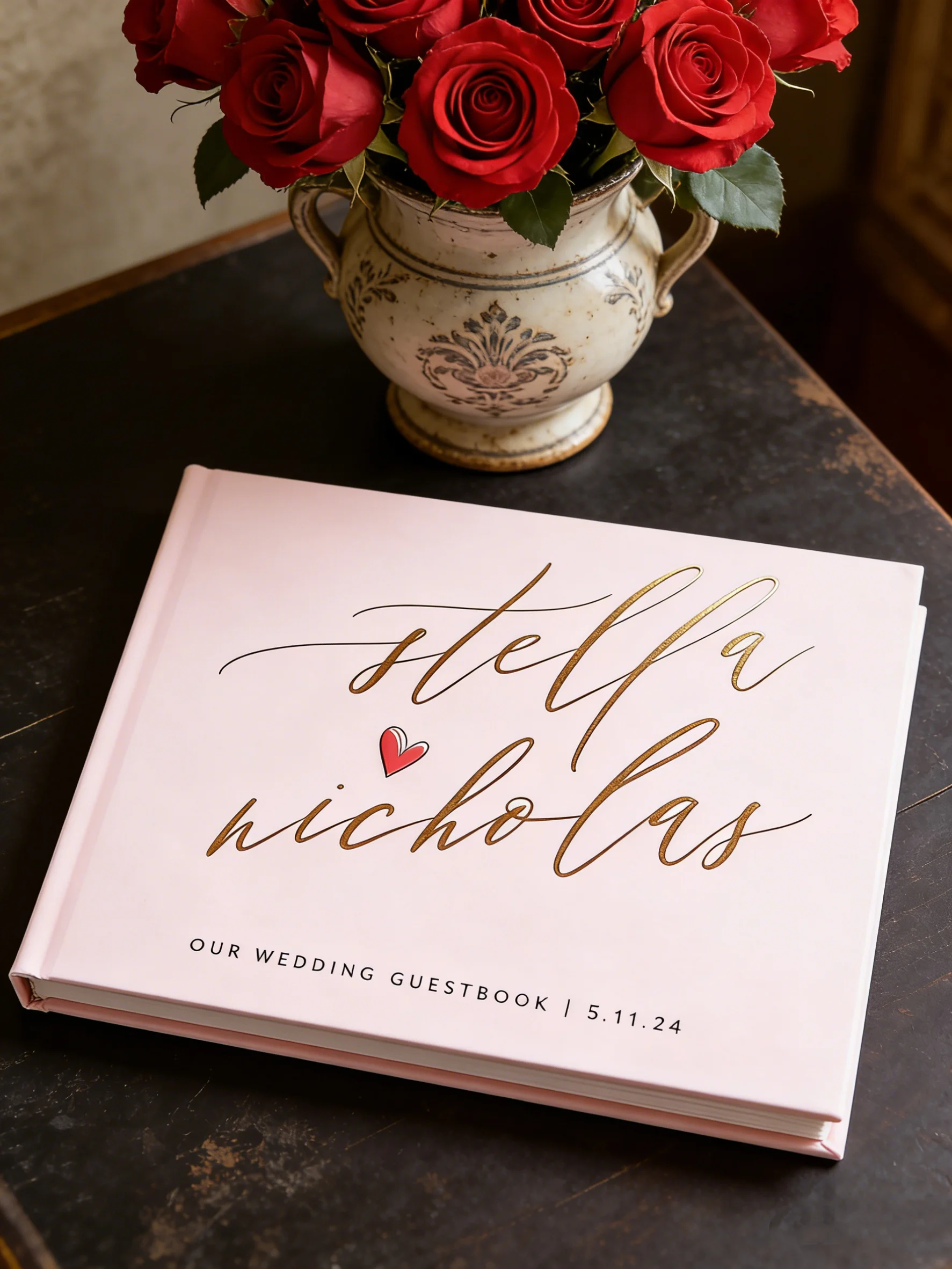 Modern Blush Pink Wedding Guestbook, Gold Foil Hardcover Photo Album, Stylish Sign In Book for Wedding & Bridal Shower
Modern Blush Pink Wedding Guestbook, Gold Foil Hardcover Photo Album, Stylish Sign In Book for Wedding & Bridal Shower