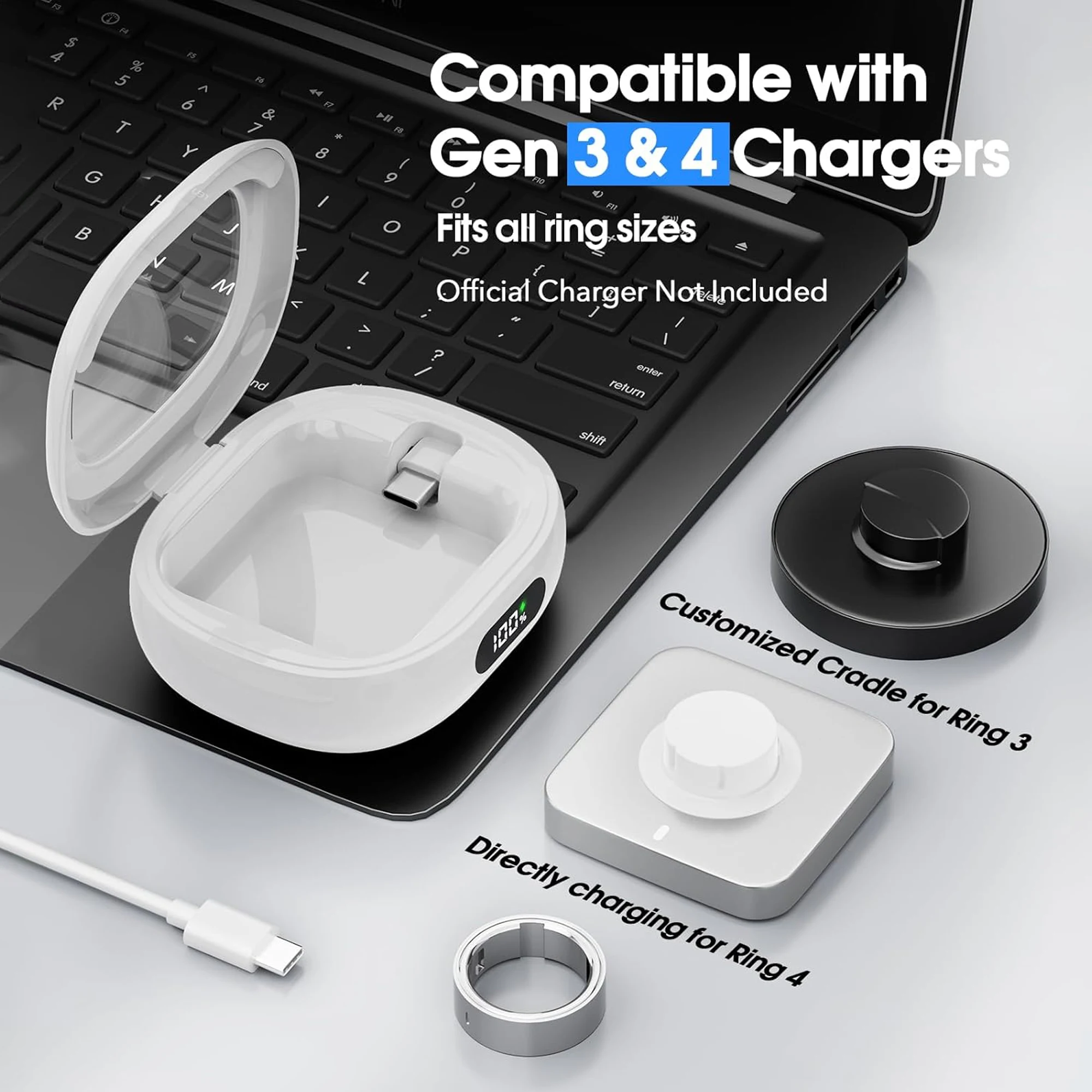 Charging Case for Oura Ring Gen 4 & 3 Charger, 2000mAh Portable Wireless Power Station, Official Charger NOT Included
Charging Case for Oura Ring Gen 4 & 3 Charger, 2000mAh Portable Wireless Power Station, Official Charger NOT Included