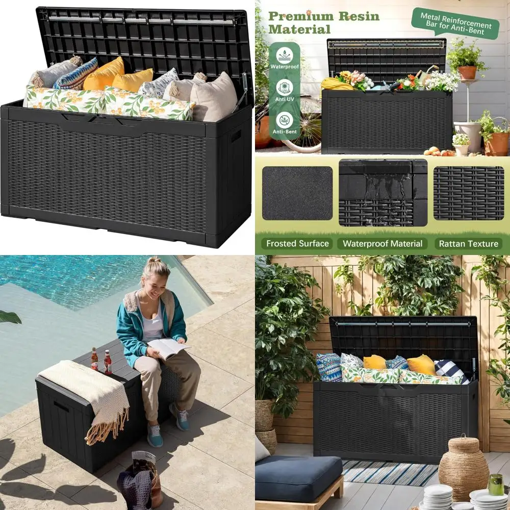 Waterproof 100 Gallon Deck Storage Box - Lockable Outdoor Resin Bench for Patio, Garden, and Indoor Use
Waterproof 100 Gallon Deck Storage Box - Lockable Outdoor Resin Bench for Patio, Garden, and Indoor Use