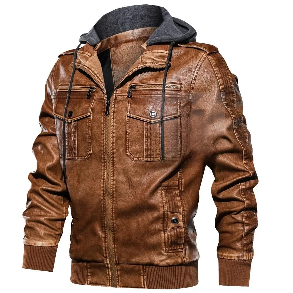Мужская винтажная куртка-косуха из искусственной кожи с эффектом потертости, с капюшоном, весенняя коллекция
Мужская винтажная куртка-косуха из искусственной кожи с эффектом потертости, с капюшоном, весенняя коллекция
