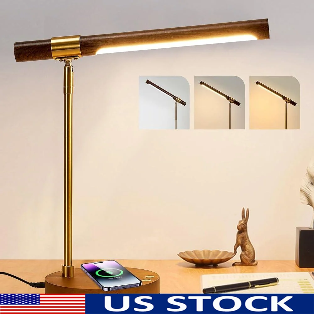 LED Desk Lamp with Wireless Charger USB Charging Port Touch Control Adjustable Angle Eye-Caring 3 Color Temperatures Auto-Off
LED Desk Lamp with Wireless Charger USB Charging Port Touch Control Adjustable Angle Eye-Caring 3 Color Temperatures Auto-Off