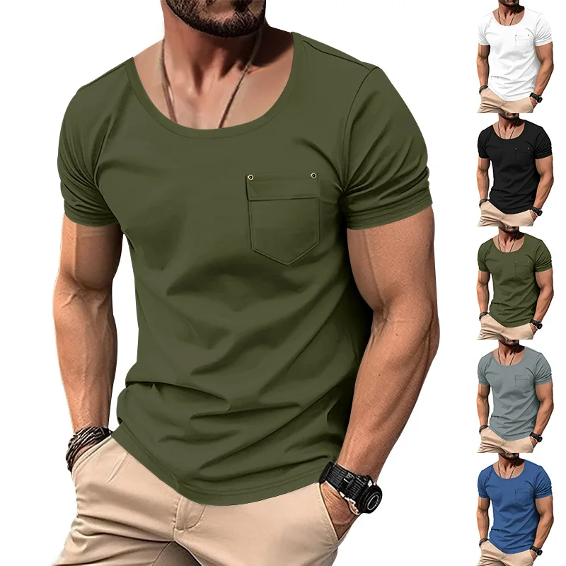 2025 Summer Men's U-Neck Solid T-Shirt Breathable Loose Fit Short Sleeve Casual Comfort Tops
2025 Summer Men's U-Neck Solid T-Shirt Breathable Loose Fit Short Sleeve Casual Comfort Tops