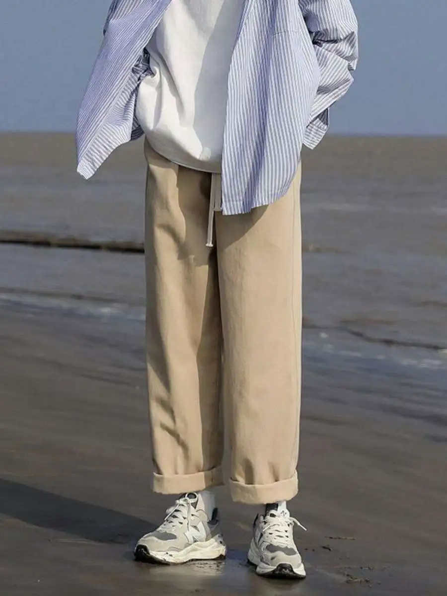 Новые мужские брюки прямого кроя для работы, свободные повседневные брюки с широкими штанинами, универсальные, простые, стильные, удобные, для весны и осени
Новые мужские брюки прямого кроя для работы, свободные повседневные брюки с широкими штанинами, универсальные, простые, стильные, удобные, для весны и осени