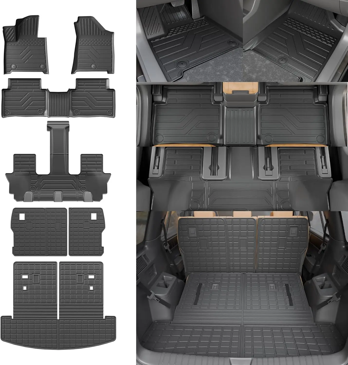 Floor Mats Cargo Liner Trunk Mat for Hyundai Santa Fe 2024-2026 6&7 Seats Gas Hybrid Kick Mats Back Seat Cover Set of 7
Floor Mats Cargo Liner Trunk Mat for Hyundai Santa Fe 2024-2026 6&7 Seats Gas Hybrid Kick Mats Back Seat Cover Set of 7