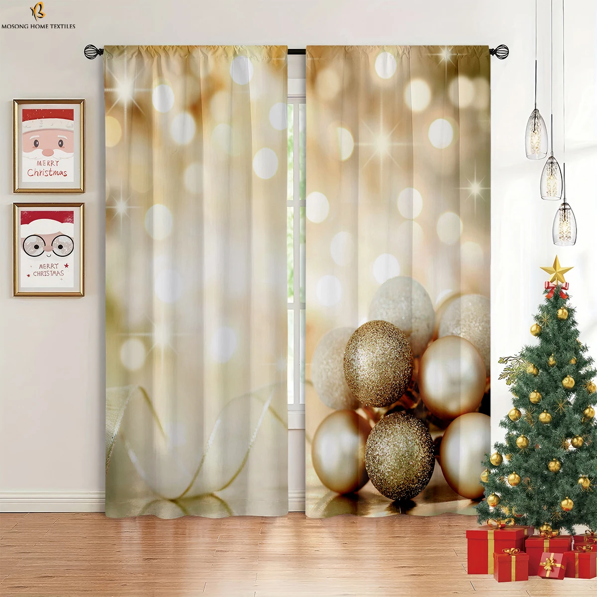 Shiny Ball Red Car Christmas Tree Cartoon Print Curtain Rod Pocket Curtain Bedroom Dining Room Holiday Decorative Curtain 2PCS
Shiny Ball Red Car Christmas Tree Cartoon Print Curtain Rod Pocket Curtain Bedroom Dining Room Holiday Decorative Curtain 2PCS