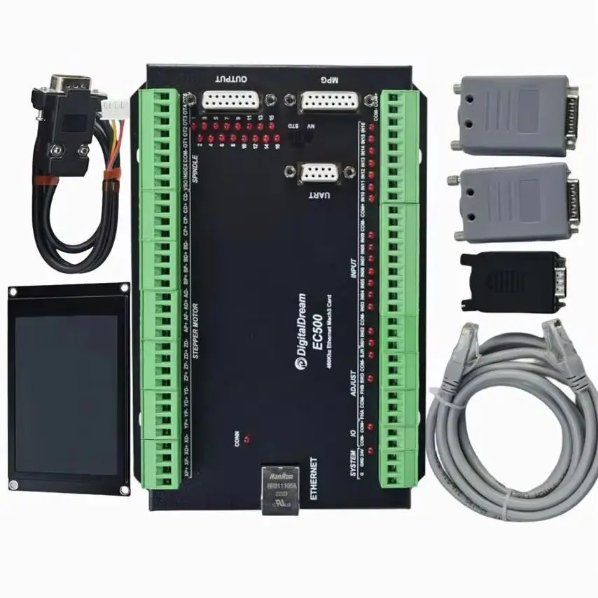 EC500 4/6 Axis Mach3 Ethernet CNC Controller 460KHz Motion Control Card With HMI Display For CNC Engraving Machine
EC500 4/6 Axis Mach3 Ethernet CNC Controller 460KHz Motion Control Card With HMI Display For CNC Engraving Machine