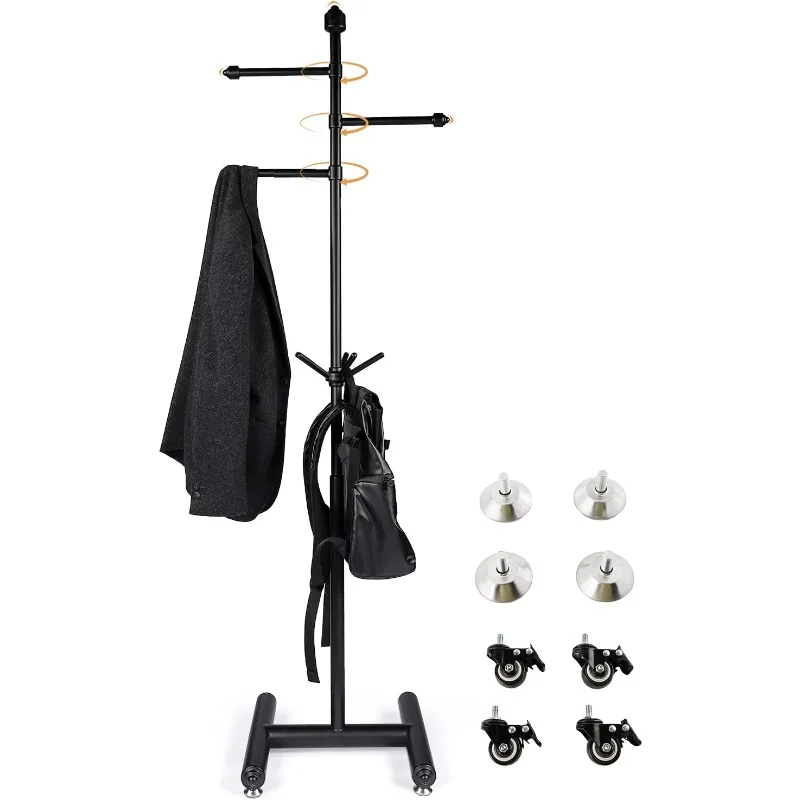 Metal Coat Rack Freestanding heavy duty,Sturdy Coat Tree Stand adjustable height with movable wheels,3 arms can accommodate more
Metal Coat Rack Freestanding heavy duty,Sturdy Coat Tree Stand adjustable height with movable wheels,3 arms can accommodate more