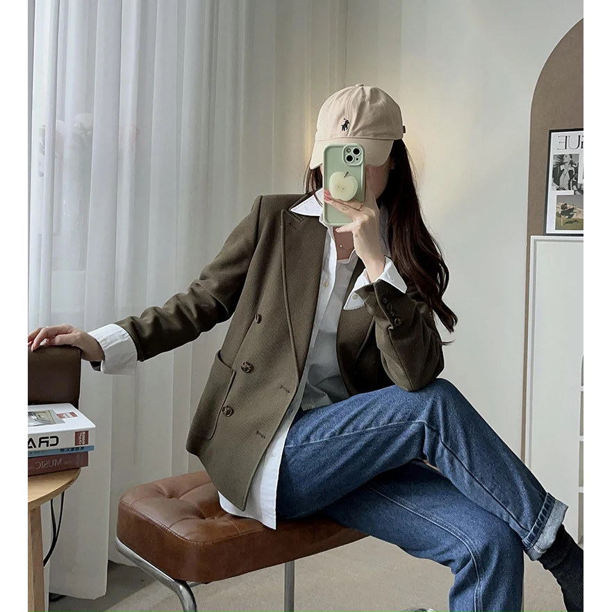 American Style Tailored Suit Jacket Women's Slim Fit Double Breasted Waist Cinched Plaid Coat Spring Fashion Commute Style
American Style Tailored Suit Jacket Women's Slim Fit Double Breasted Waist Cinched Plaid Coat Spring Fashion Commute Style