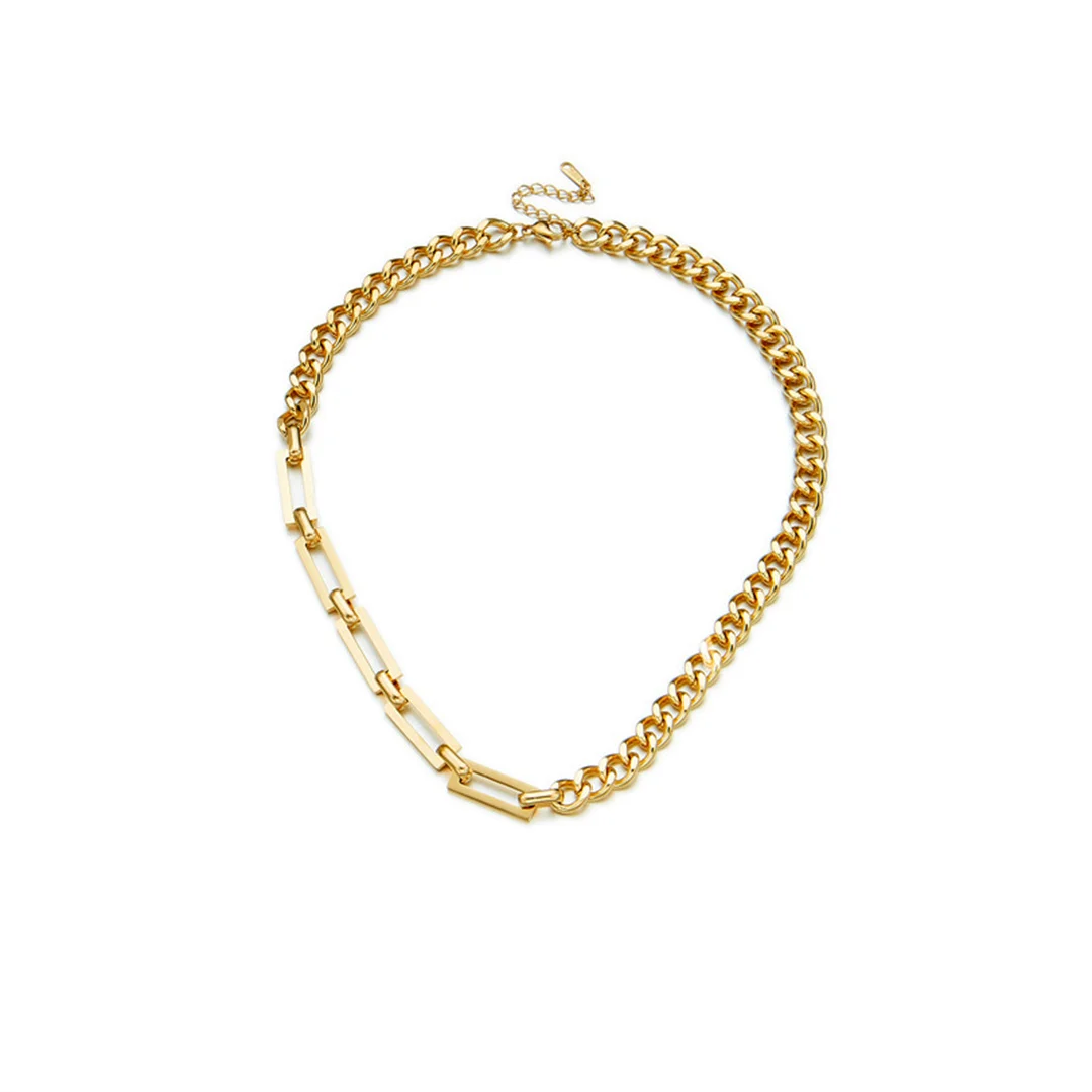 Fashion Paperclip Cuban Chain Link Choker Necklace Femme Gold Color Stainless Steel Clavicle Short Neck Chain for Women Jewelry
Fashion Paperclip Cuban Chain Link Choker Necklace Femme Gold Color Stainless Steel Clavicle Short Neck Chain for Women Jewelry