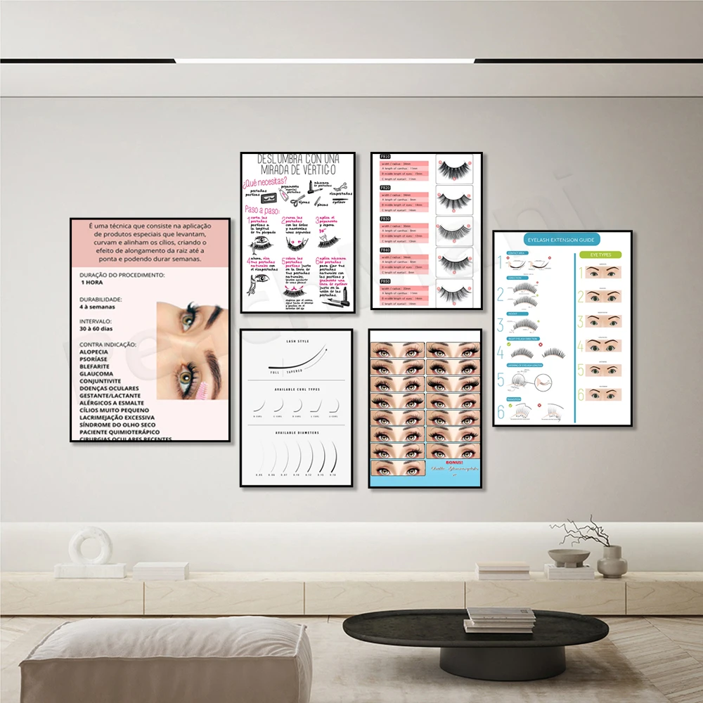 Eyelash Extension Technician's Guide Makeup Posters and Eyelash Pictures Abstract Art Canvas Painting Beauty Shop Wall Decor
Eyelash Extension Technician's Guide Makeup Posters and Eyelash Pictures Abstract Art Canvas Painting Beauty Shop Wall Decor