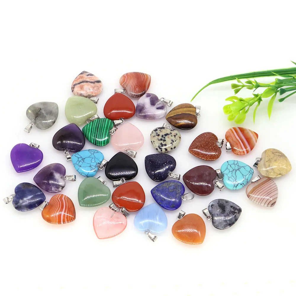 20mm Heart Shape Pendant Natural Quartz Reiki Healing Stone Crystal For DIY Necklace Charm Jewelry Accessory Love Gift 10Pcs/Set
20mm Heart Shape Pendant Natural Quartz Reiki Healing Stone Crystal For DIY Necklace Charm Jewelry Accessory Love Gift 10Pcs/Set