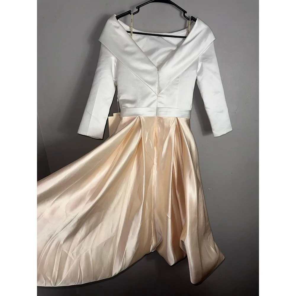 Fashionable A-Line Modern Prom Evening Gown V Neck 3/4 Sleeve Satin Tea Length Beading Wedding Guest Dress 2025 Free Customized
Fashionable A-Line Modern Prom Evening Gown V Neck 3/4 Sleeve Satin Tea Length Beading Wedding Guest Dress 2025 Free Customized