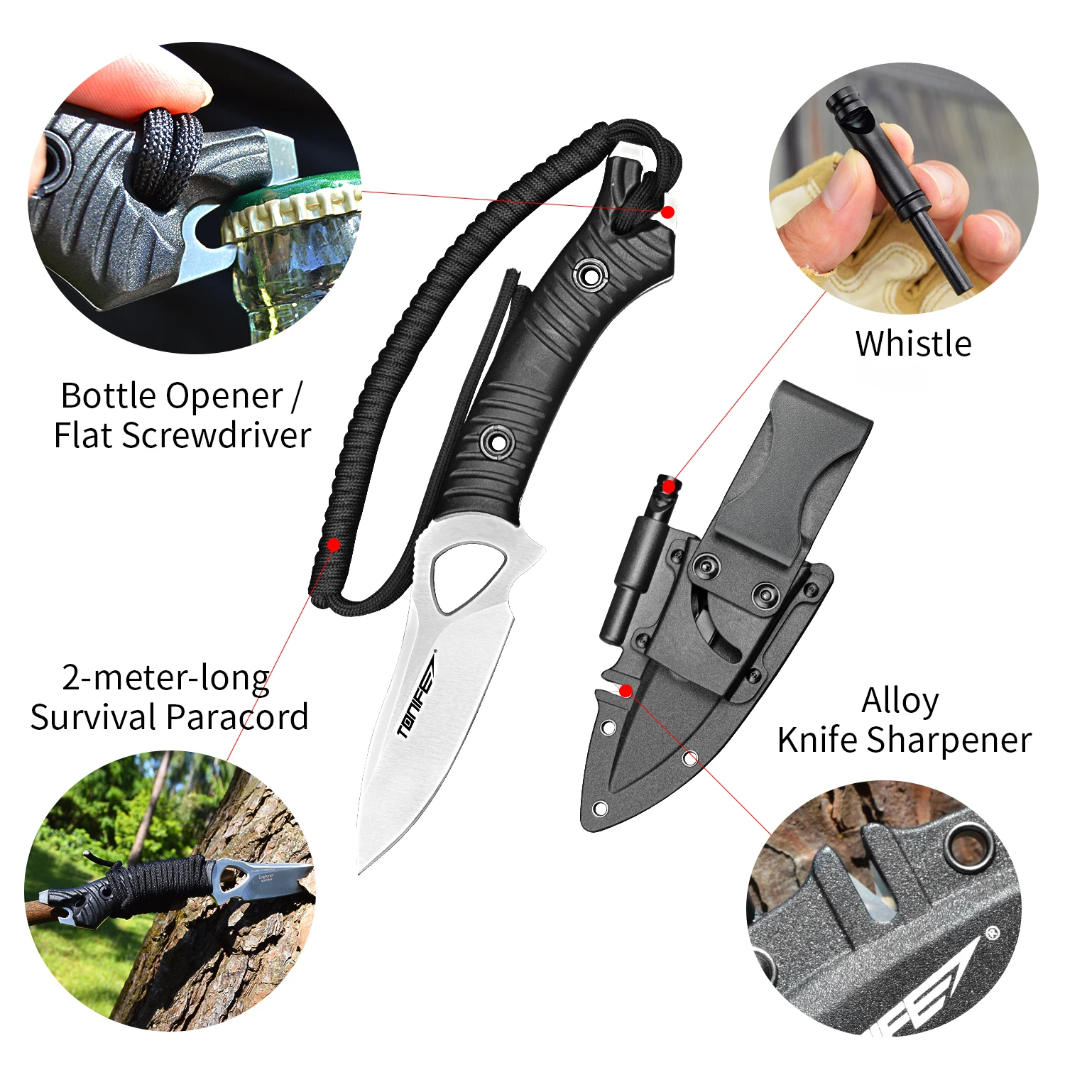 Нож TONIFE Explorer с фиксированным лезвием и нескользящей ручкой, инструмент для выживания, охоты, кемпинга, тактический уличный нож, инструмент EDC, утилита
Нож TONIFE Explorer с фиксированным лезвием и нескользящей ручкой, инструмент для выживания, охоты, кемпинга, тактический уличный нож, инструмент EDC, утилита