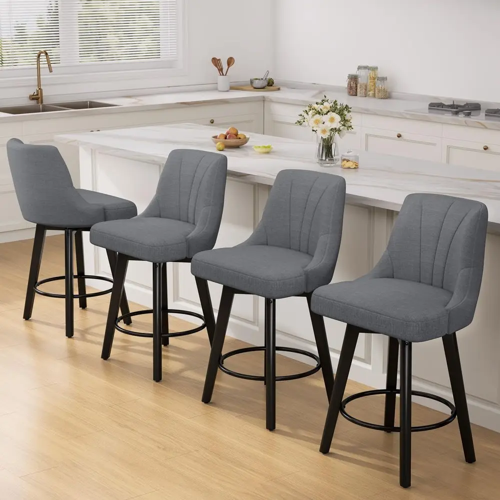 Counter Height Swivel Bar Stools, 24 holstered Fabric Barstools Set of 4, Counter Stool Chair with Back amp Solid Wood Legs f
Counter Height Swivel Bar Stools, 24 holstered Fabric Barstools Set of 4, Counter Stool Chair with Back amp Solid Wood Legs f