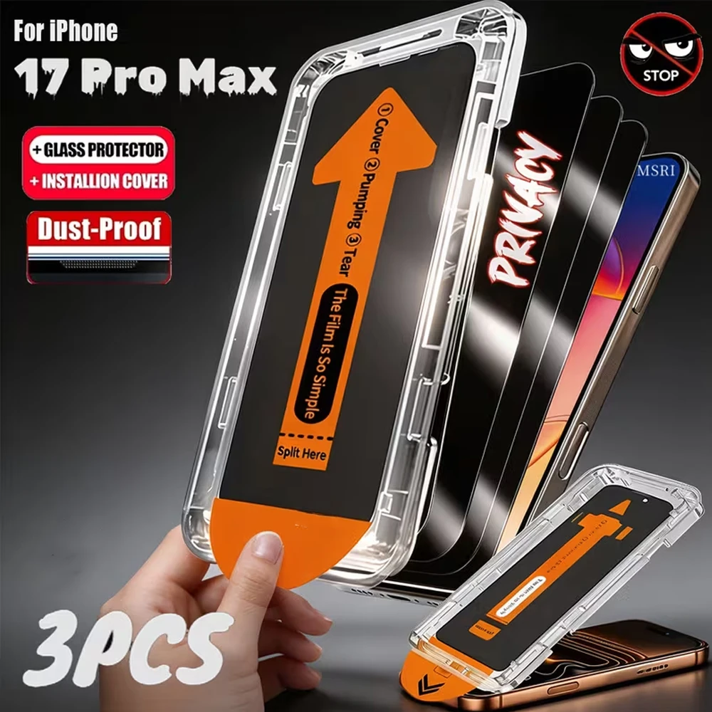 3Pcs Privacy Screen Protectors For iPhone 15 16 Pro Max Air 17 14 Plus 13 12 16e 11 X XR XS 6 Tempered Glass Easy Install Glass
3Pcs Privacy Screen Protectors For iPhone 15 16 Pro Max Air 17 14 Plus 13 12 16e 11 X XR XS 6 Tempered Glass Easy Install Glass