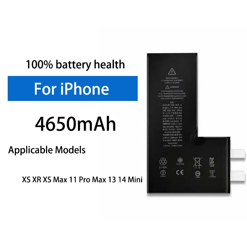 4650mAh Super High Capacity Battery Cell For Apple iPhone XS XR XS Max 11 Pro Max 13 14 Mini No Popup
4650mAh Super High Capacity Battery Cell For Apple iPhone XS XR XS Max 11 Pro Max 13 14 Mini No Popup