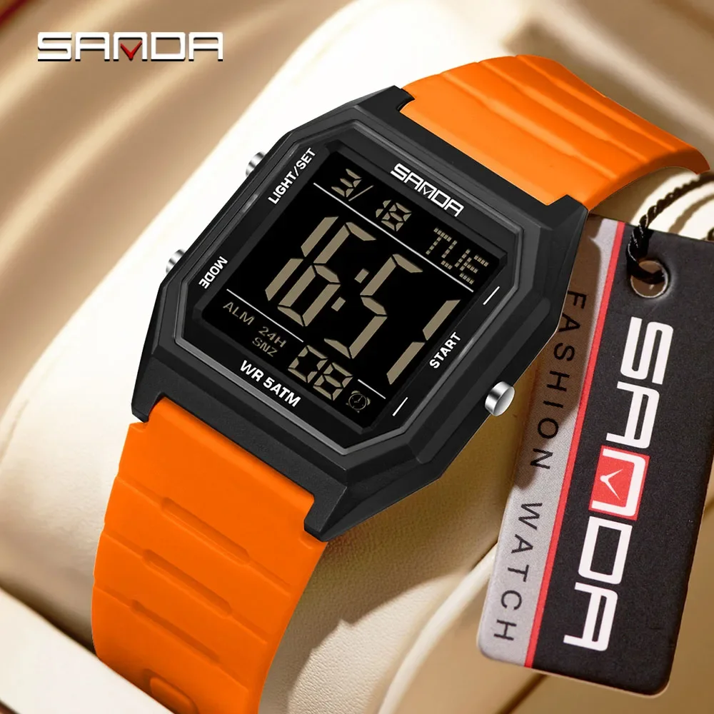 SANDA 6355 Fashion Student Electronic Watch Square Multi functional Waterproof LED Night Light Outdoor Sports Men's Watch reloj
SANDA 6355 Fashion Student Electronic Watch Square Multi functional Waterproof LED Night Light Outdoor Sports Men's Watch reloj