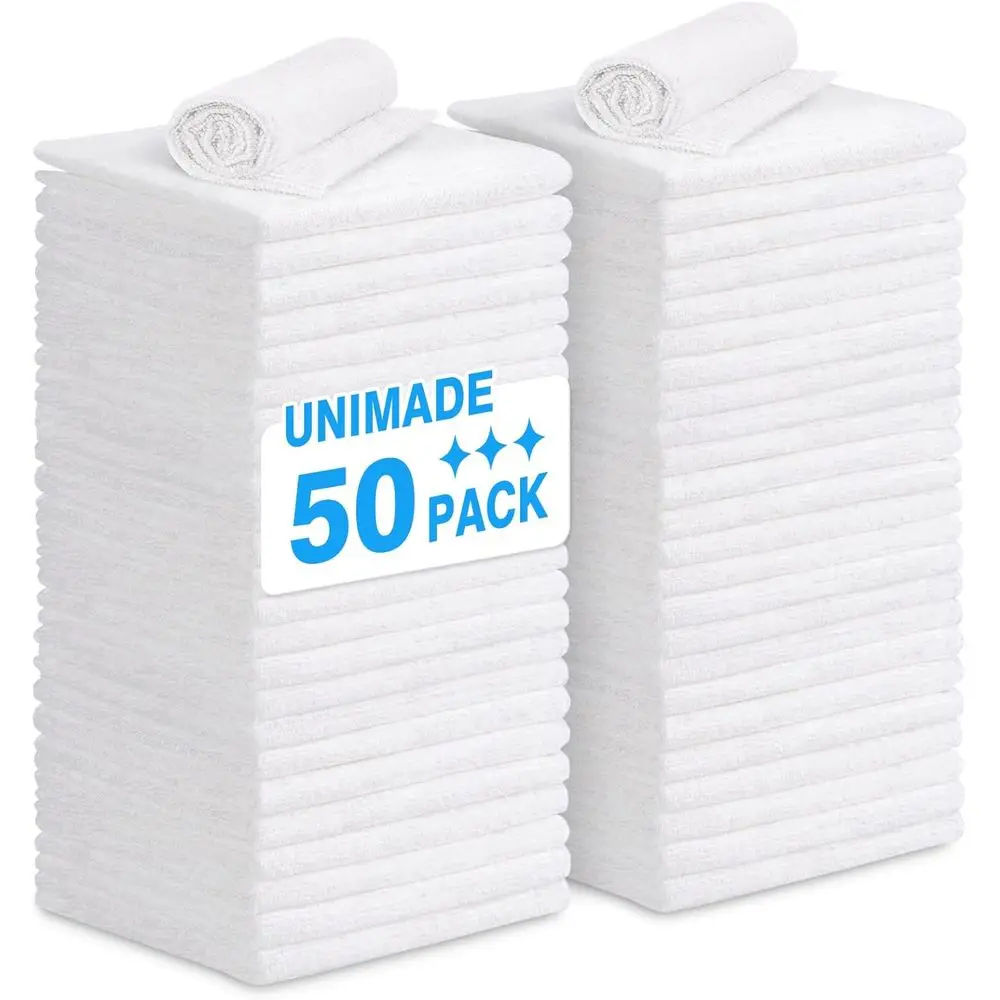50 Pack Reusable Microfiber Cleaning Cloths, Lint-Free, 11.5x11.5, White, for Car, Kitchen, Automotive, and More
50 Pack Reusable Microfiber Cleaning Cloths, Lint-Free, 11.5x11.5, White, for Car, Kitchen, Automotive, and More