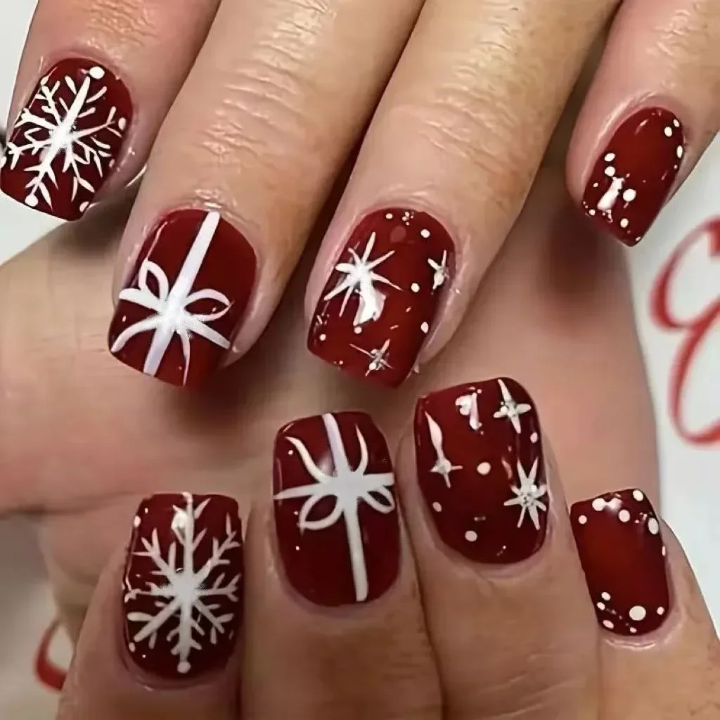 Christmas Red Press On Nails, Short Square Fake Nails with Snowflake & Gift Box Design, Festive Reusable Acrylic Nails for Women, Bulk Wholesale
Christmas Red Press On Nails, Short Square Fake Nails with Snowflake & Gift Box Design, Festive Reusable Acrylic Nails for Women, Bulk Wholesale
