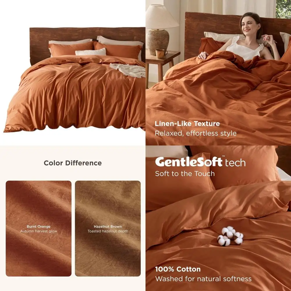 100% Washed Cotton Duvet Cover Queen Size - Burnt Orange Minimalist Cotton Duvet Cover Linen Like for All Seasons - GentleSoft™
100% Washed Cotton Duvet Cover Queen Size - Burnt Orange Minimalist Cotton Duvet Cover Linen Like for All Seasons - GentleSoft™