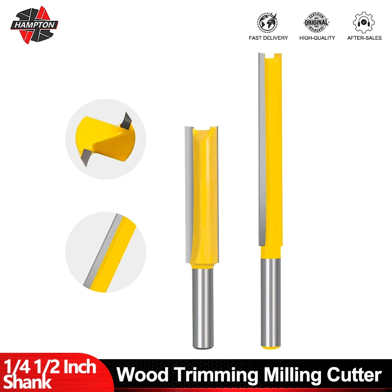 HAMPTON Wood Router Bit 1/4"(6.35mm) Shank 2 Flute 50/76mm Straight Milling Cutter Set Flush Triming Bit For Woodworking
HAMPTON Wood Router Bit 1/4"(6.35mm) Shank 2 Flute 50/76mm Straight Milling Cutter Set Flush Triming Bit For Woodworking