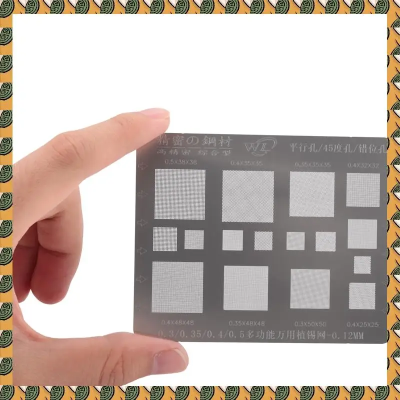 A77I Multifunction BGA Stencil 0.3/0.35/0.4/0.5/Parallel/45 Degree Hole Universal Solder Template BGA Reballing Stencil
A77I Multifunction BGA Stencil 0.3/0.35/0.4/0.5/Parallel/45 Degree Hole Universal Solder Template BGA Reballing Stencil