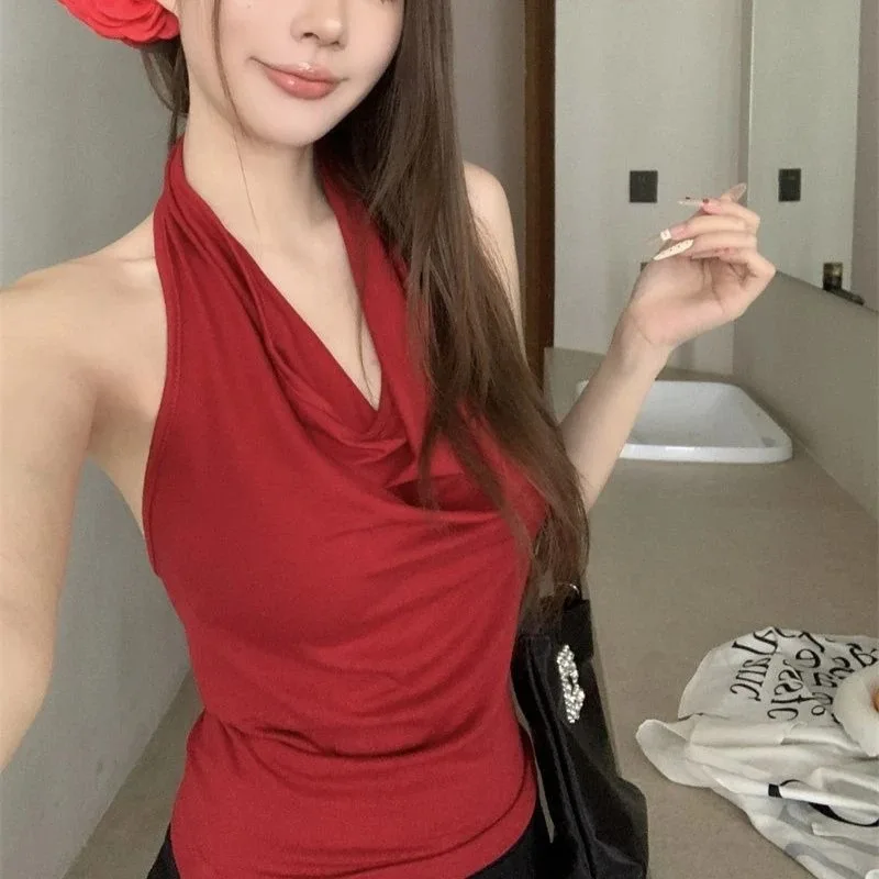 Sexy Halter Tops for Women Backless Swing Collar Y2K Top Female Beach Party Top Woman Off Shoulder Camisole Top
Sexy Halter Tops for Women Backless Swing Collar Y2K Top Female Beach Party Top Woman Off Shoulder Camisole Top
