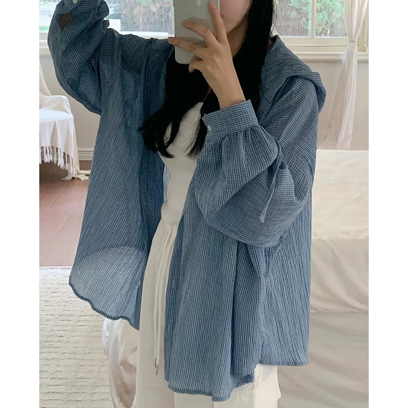 Chic Early Autumn Retro Versatile Single Button Loose Casual Small Size Hooded Plaid irt Jaet Women's Korean Sle Long S...
Chic Early Autumn Retro Versatile Single Button Loose Casual Small Size Hooded Plaid irt Jaet Women's Korean Sle Long S...