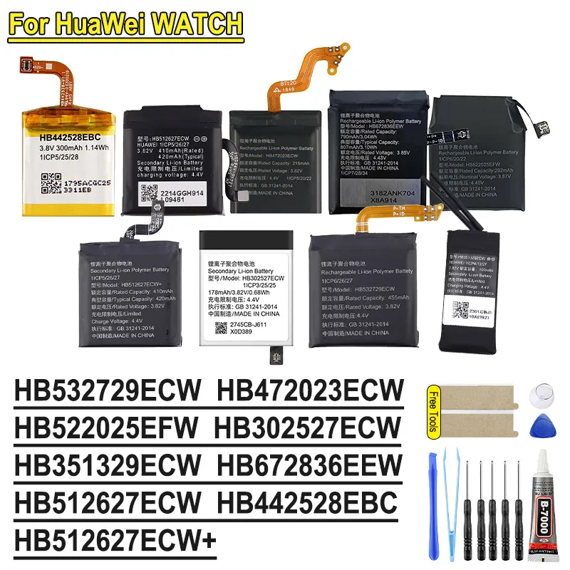 Brand-New Replace Battery For Huawei 1 2 GT 3 2 4X Band3 Pro Honor MagicGT GSPro 42/46MM Watch Bateria + Tools
Brand-New Replace Battery For Huawei 1 2 GT 3 2 4X Band3 Pro Honor MagicGT GSPro 42/46MM Watch Bateria + Tools
