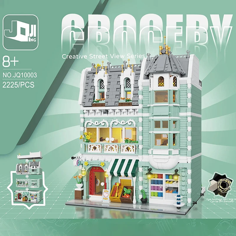 2225 шт. мини-кирпичи, продуктовый магазин, освещение, строительные блоки, вид на улицу, архитектура, модульный строительный блок, сборная модель, подарок
2225 шт. мини-кирпичи, продуктовый магазин, освещение, строительные блоки, вид на улицу, архитектура, модульный строительный блок, сборная модель, подарок