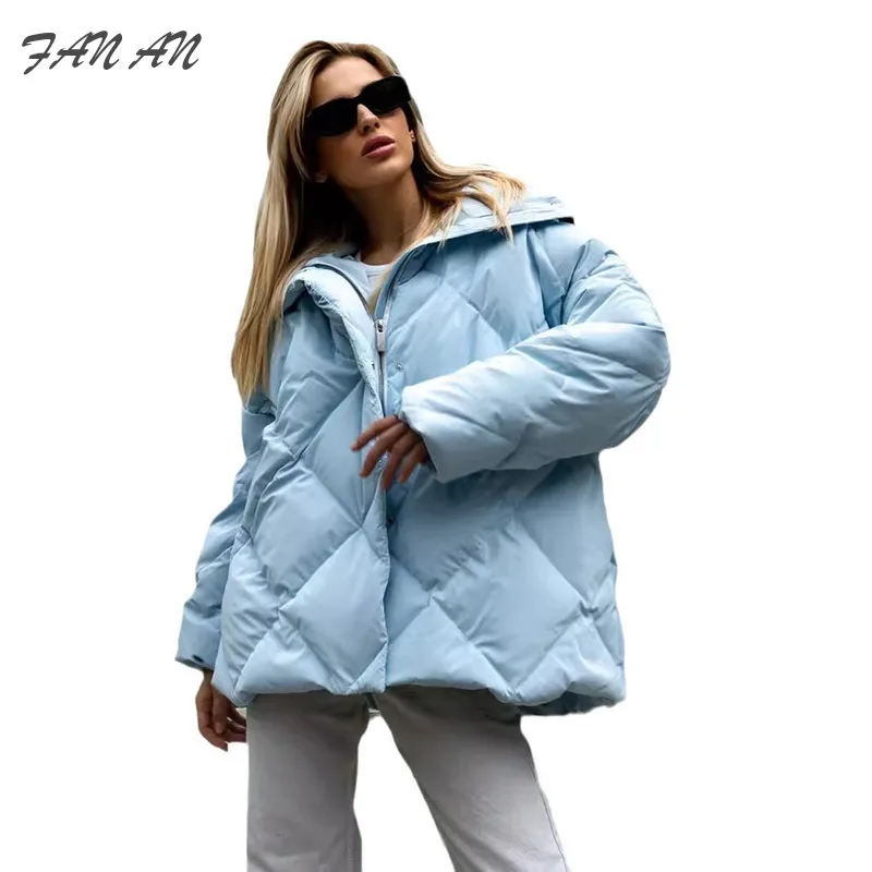 Warm Women's Outerwear Diamond Grid Cotton Jacket Autumn Winter New Item Loose Jacket Matte Shiny Surface Lapel Casual Jacket
Warm Women's Outerwear Diamond Grid Cotton Jacket Autumn Winter New Item Loose Jacket Matte Shiny Surface Lapel Casual Jacket