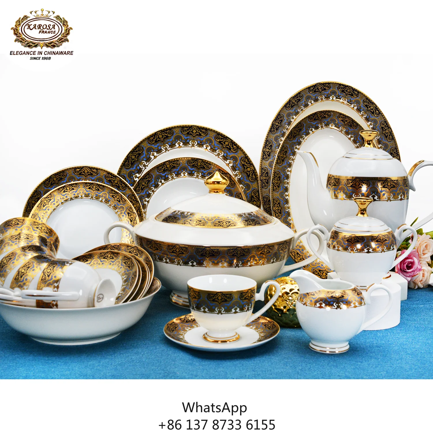 98pcs Ceramic Plated Deep Blue Dinner Dinnerware Set Plate Plates Dishes With Flowers Luxury For Parties
98pcs Ceramic Plated Deep Blue Dinner Dinnerware Set Plate Plates Dishes With Flowers Luxury For Parties