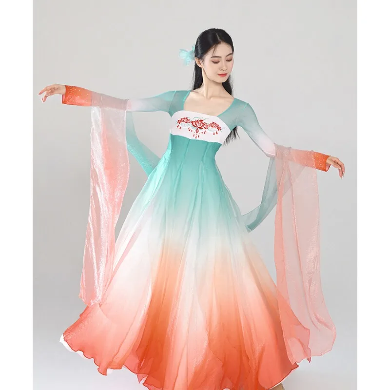 Classical Dance Costume Elegant Ancient Style Gauze Dress Han Dance Long DressTang Dance Performance Costume Practice Clothes
Classical Dance Costume Elegant Ancient Style Gauze Dress Han Dance Long DressTang Dance Performance Costume Practice Clothes