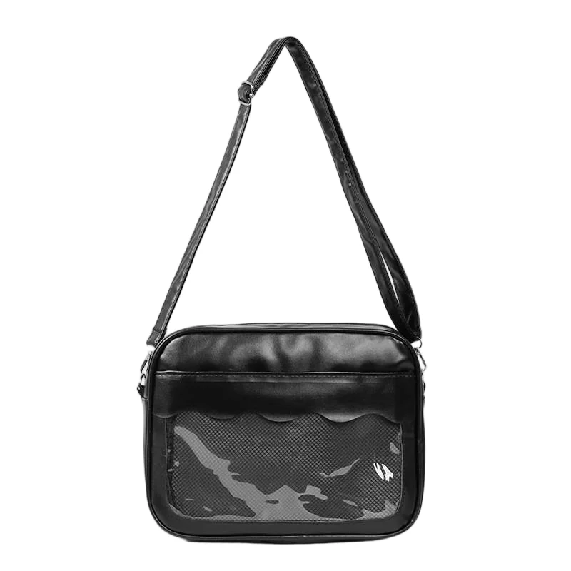 PU Leather Ita Bag Crossbody Purse for Women Transparent Window Shoulder Bag Anime Pin Collect Casual Handbag
PU Leather Ita Bag Crossbody Purse for Women Transparent Window Shoulder Bag Anime Pin Collect Casual Handbag