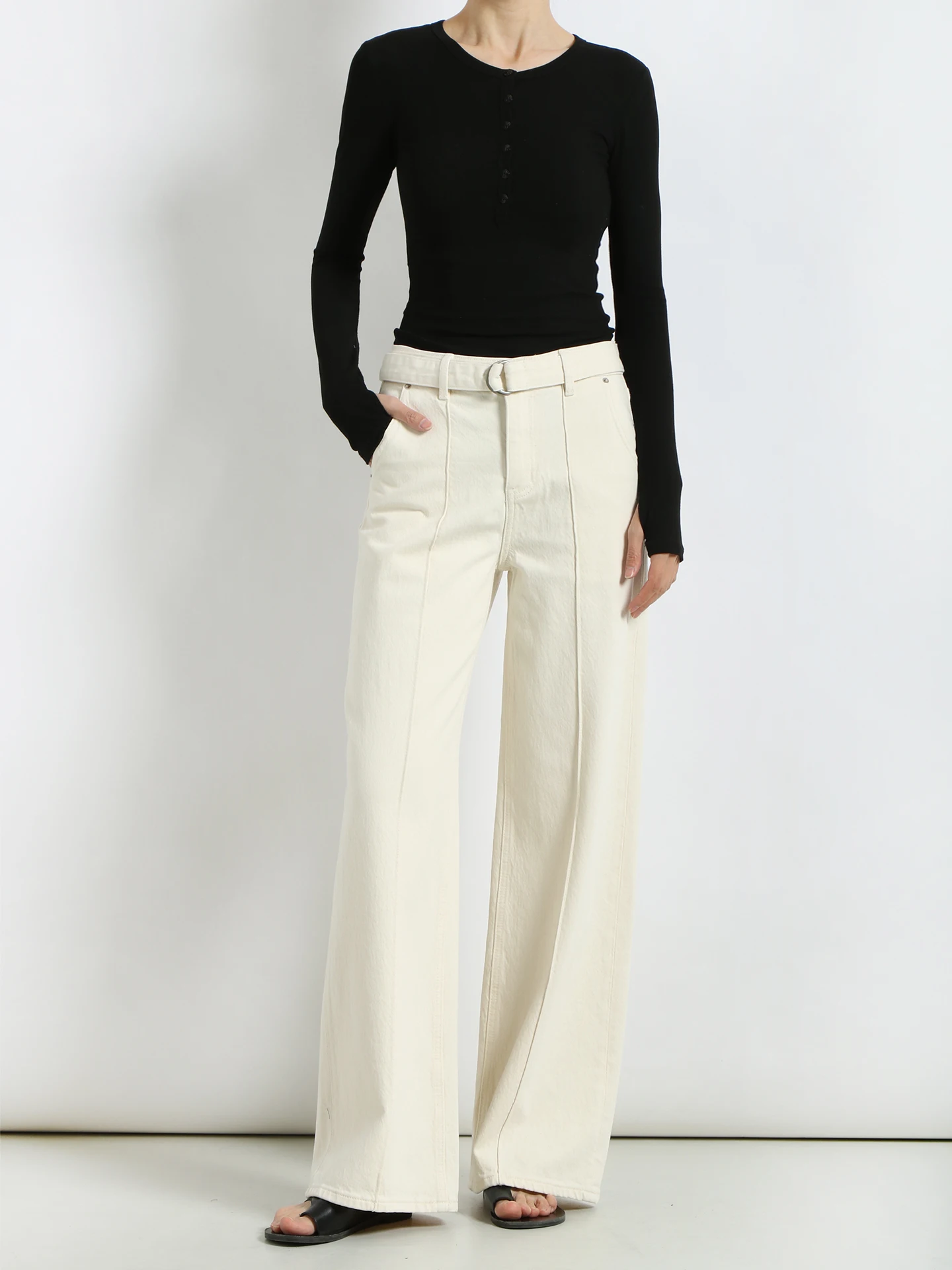 Soft Belted Non-Stretch Texture Straight Wide Leg Bell Bot Jeans mid Waist Slimming Loose Long Pants Casual Sle
Soft Belted Non-Stretch Texture Straight Wide Leg Bell Bot Jeans mid Waist Slimming Loose Long Pants Casual Sle
