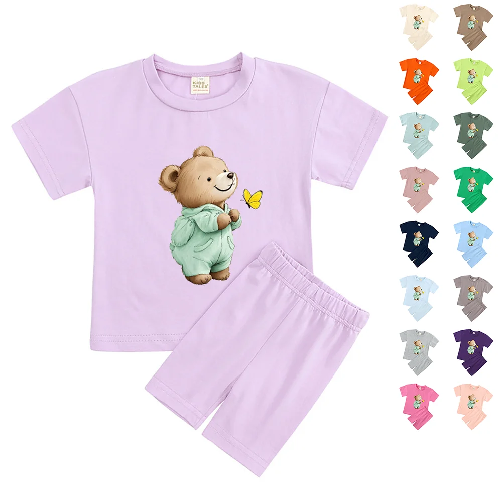 Children Girls Summer Outfits Clothes Print Bear Cartoon Breathable Top+Shorts Suit Korean Kids Casual Cute Sportswear Sets
Children Girls Summer Outfits Clothes Print Bear Cartoon Breathable Top+Shorts Suit Korean Kids Casual Cute Sportswear Sets