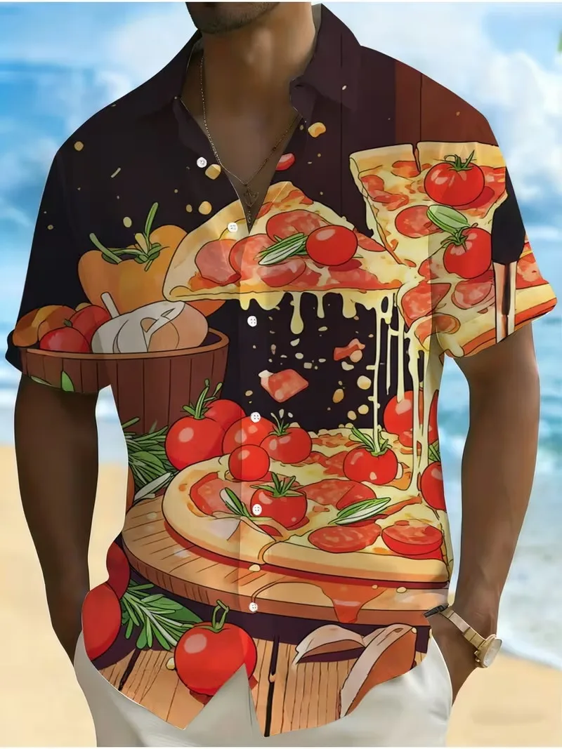 Men's Delicious Pizza Graphic Hawaiian Shirt 3D Italian Food Print Short Sleeve Button Down Shirt Summer Casual Beach Shirts
Men's Delicious Pizza Graphic Hawaiian Shirt 3D Italian Food Print Short Sleeve Button Down Shirt Summer Casual Beach Shirts