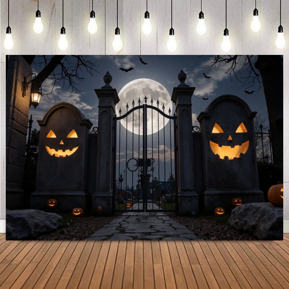 Background for Halloween Photography Full Moon Night Horror Forest Cemetery Pumpkin Lantern Bat Child Party Photo Backdrop
Background for Halloween Photography Full Moon Night Horror Forest Cemetery Pumpkin Lantern Bat Child Party Photo Backdrop