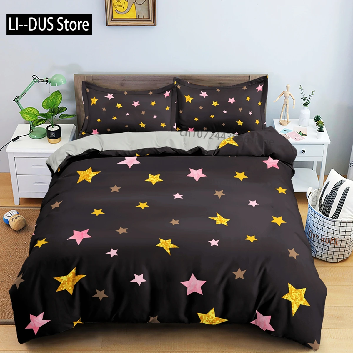 Colorful Stars Duvet Cover Set Microfiber Yellow Pink Stars Soft Bedding Set Single King Queen Twin Size 2/3pcs Comforter Cover
Colorful Stars Duvet Cover Set Microfiber Yellow Pink Stars Soft Bedding Set Single King Queen Twin Size 2/3pcs Comforter Cover