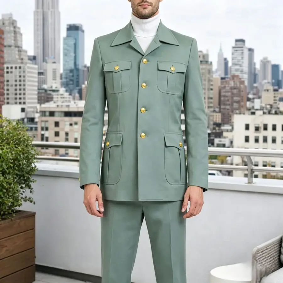 Sage Green Safari Suits Single Breasted Prom Men Suits 2 Pieces Slim Fit Blazer Pants Set Summer Wedding Groom Business Beach
Sage Green Safari Suits Single Breasted Prom Men Suits 2 Pieces Slim Fit Blazer Pants Set Summer Wedding Groom Business Beach
