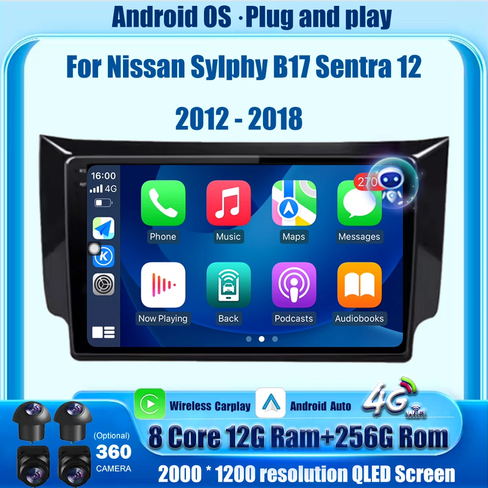 Android 16 Auto For Nissan Sylphy B17 Sentra 12 2012 - 2018 Car Radio Multimedia Player GPS Navigation Wireless Carplay BT DSP
Android 16 Auto For Nissan Sylphy B17 Sentra 12 2012 - 2018 Car Radio Multimedia Player GPS Navigation Wireless Carplay BT DSP